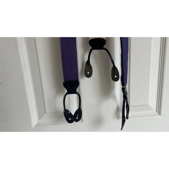 Vintage Trafalgar Silk Button End Braces Suspenders Purple & Red Abstract Patter - Picture 5 of 6